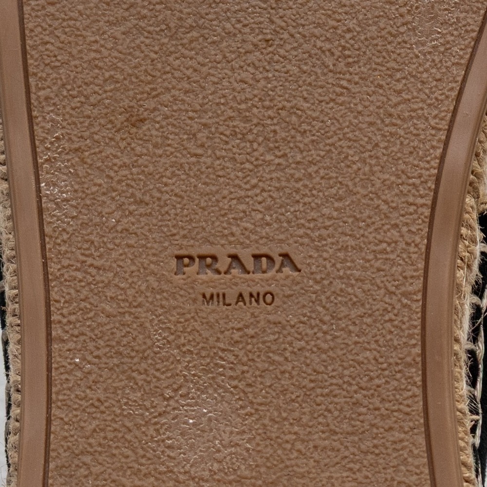 Prada Black Suede Espadrille Mule - Picture 8 of 10